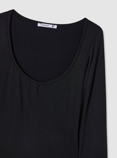Body a maniche lunghe con scollo arrotondato