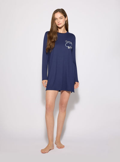 T-shirt pigiama maxi con stampa