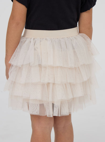 Solid colour tiered tulle skirt