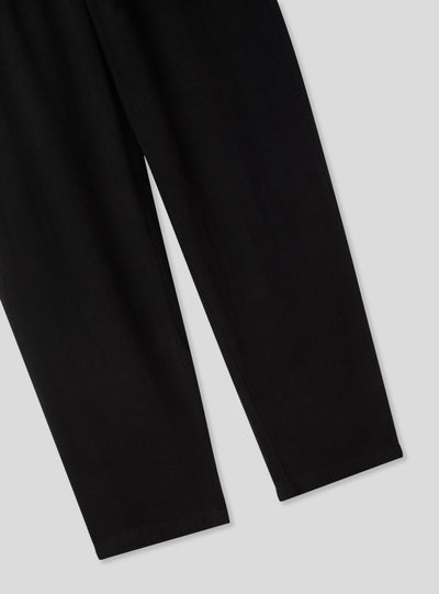 Pantaloni in misto lino con elastico in vita