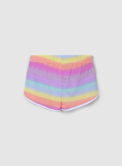 Shorts tuta a righe multicolor