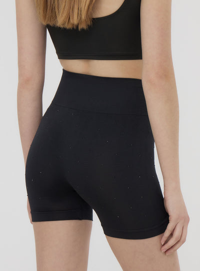 Leggings ciclista con strass