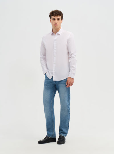 Camicia a maniche lunghe tinta unita