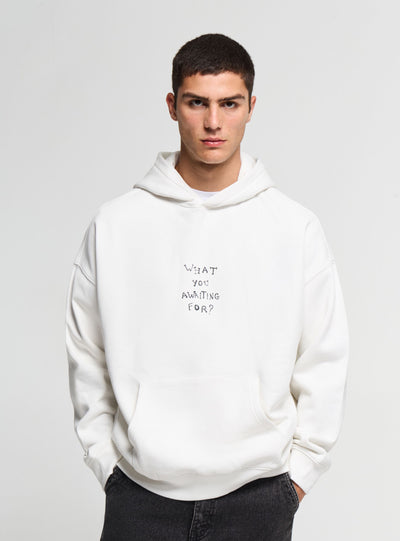 Felpa oversize con cappuccio e stampa con scritta