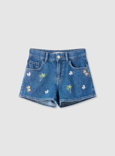 Pantalone Jeans Corto Ricamo