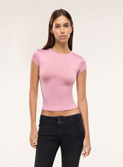 T-shirt a tinta unita a manica corta