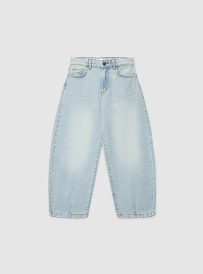 Jeans balloon a tinta unita