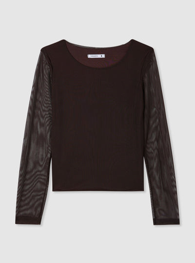 T-shirt in tulle a tinta unita