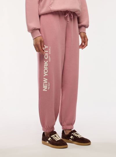 Pantaloni tuta con coulisse e scritta