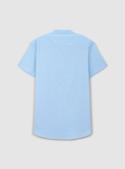 Camicia coreana in misto lino