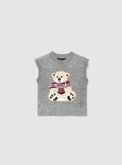Gilet in maglia con orsetto