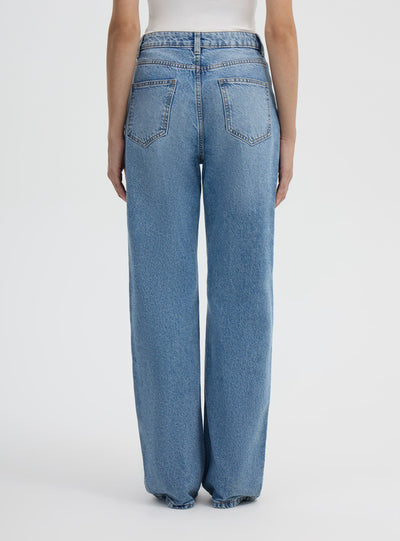 Jeans wide leg a tinta unita