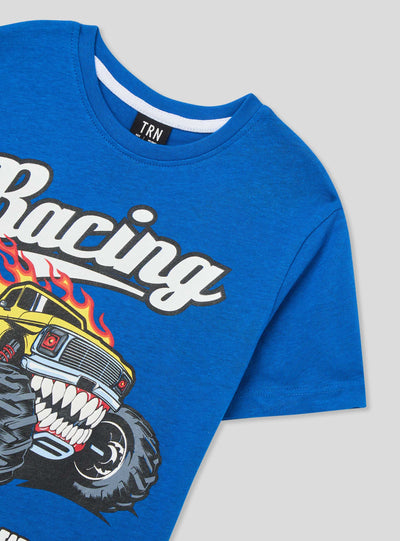 T-shirt con stampa racing