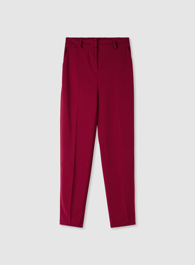 Solid colour chino trousers with elasticated back waistband