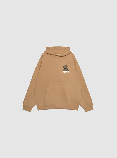 Felpa boxy con cappuccio e stampa orsetto