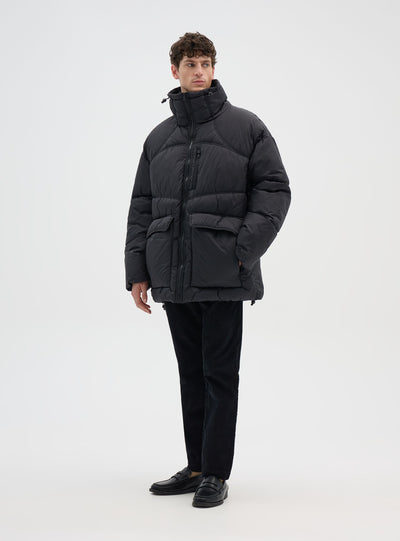 Oversized padded jacket with high collar