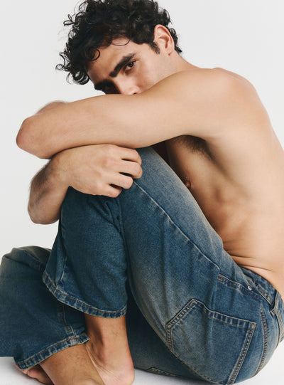 Jeans balloon a tinta unita
