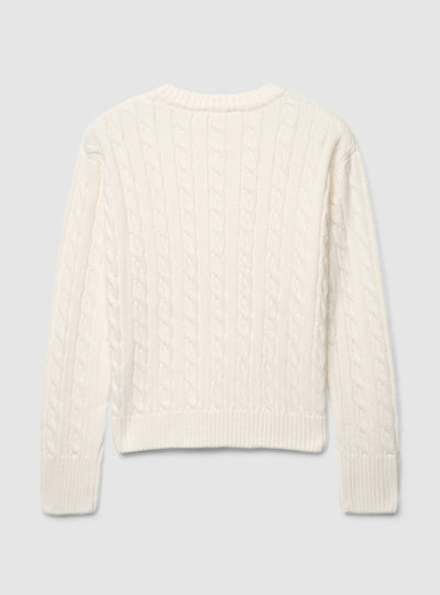 Maglia a trecce girocollo