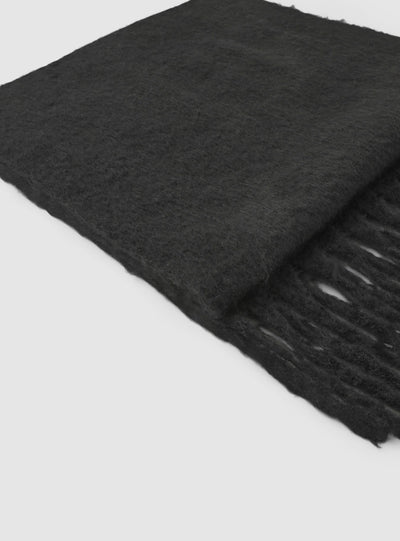 Sciarpa maxi con frange tinta unita