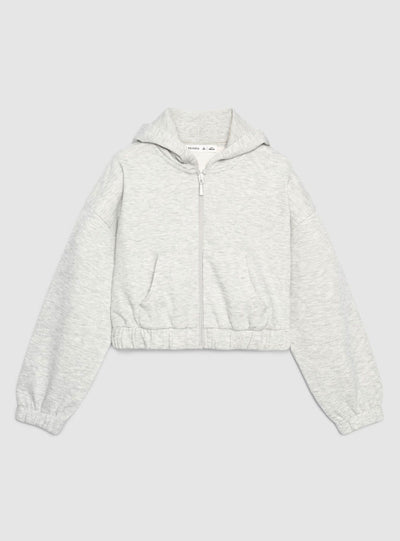 Felpa crop con cappuccio e zip
