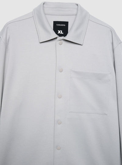 Camicia a tinta unita con bottoni a pressione