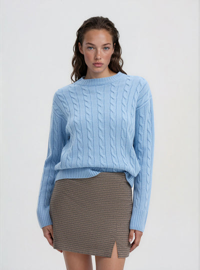 Maglia a trecce girocollo