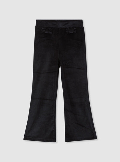 Ribbed flared leggings with bows
