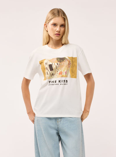 T-shirt ampia con stampa Klimt