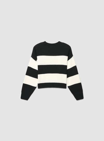 Maglia ampia a righe con maniche balloon