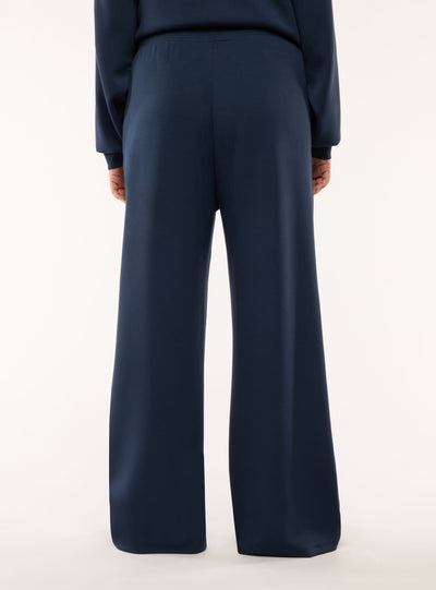 Pantaloni tuta wide leg a tinta unita