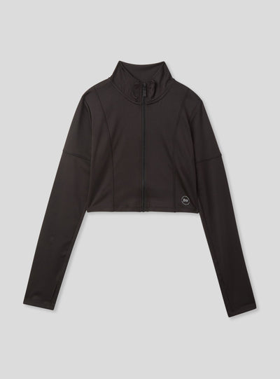 Felpa sportiva aderente crop con zip