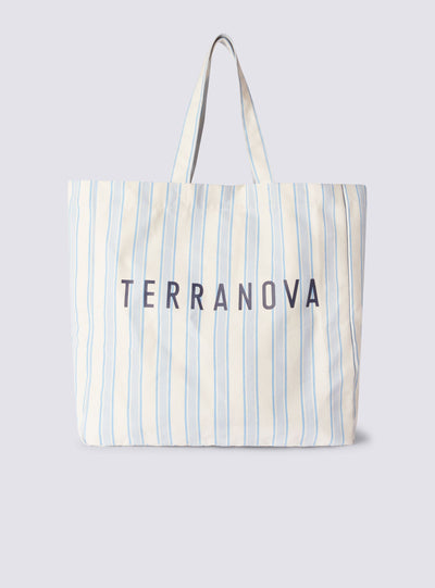 Grand sac cabas rayé avec logo