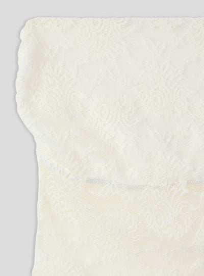 Top crop a fascia in pizzo semitrasparente