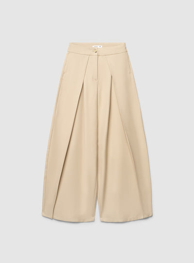 Pantaloni wide leg con doppia piega