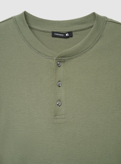 T-shirt manica lunga serafino a tinta unita