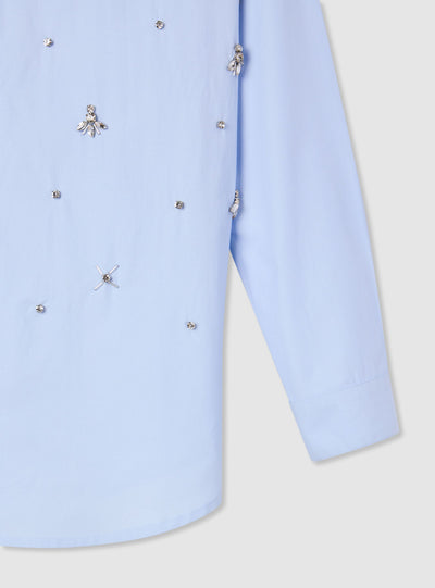 Camicia ampia con applicazioni strass