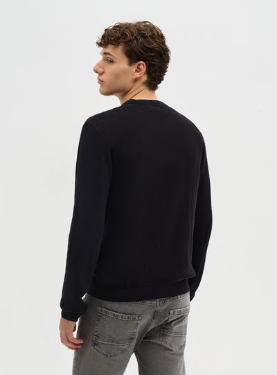 Maglia girocollo a punto mosso