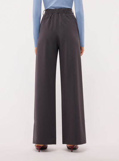 Pantaloni wide leg con coulisse e fibbia