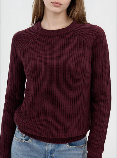 Maglia girocollo a costa inglese