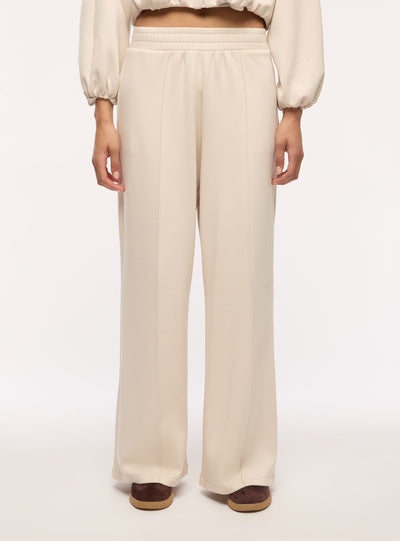 Pantaloni tuta wide leg a tinta unita