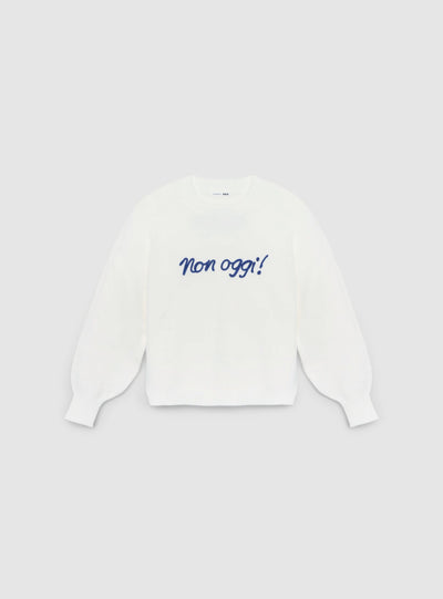 Maglia ampia con scritta ricamata