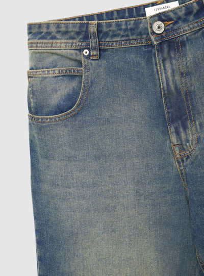 Jeans balloon a tinta unita