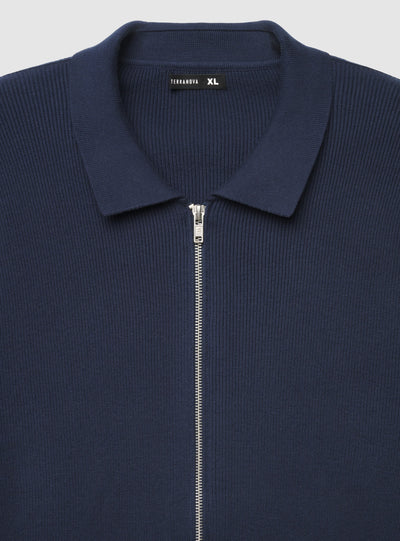 Cardigan in maglia con zip e colletto