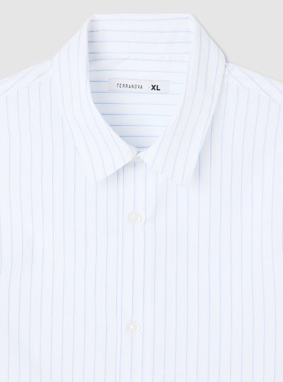 Camicia a righe in popeline stretch