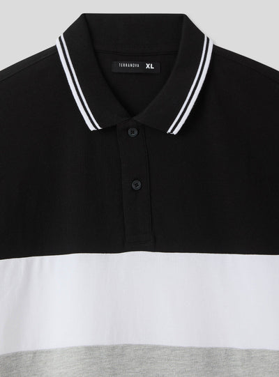 Polo in piquet block color