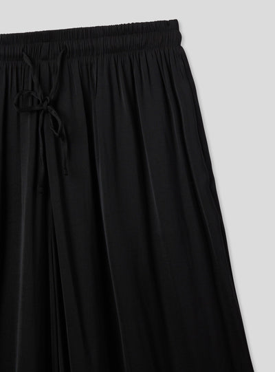 Pantaloni palazzo coulisse in effetto raso