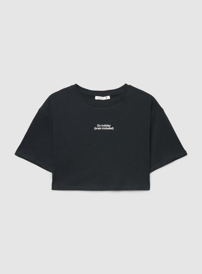 T-shirt con maniche a volant sangallo
