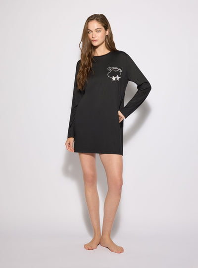 T-shirt pigiama maxi con stampa