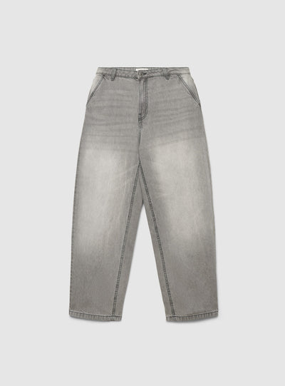Jeans baggy a tinta unita