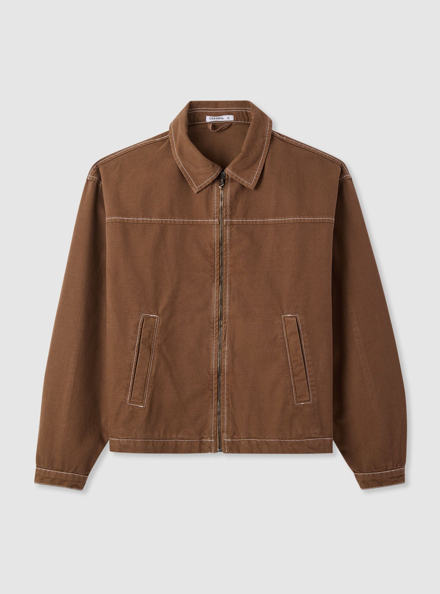 Cropped workwear jacket with zip - Terranova